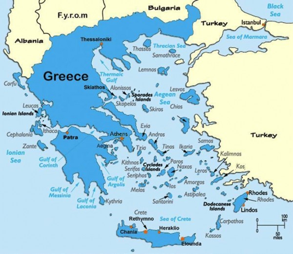 ما هو البحر الذي يفصل بين دولتي تركيا واليونان