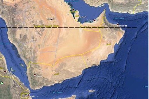 صح ام خطا ، يمر مدار السرطان عبر منتصف شبه الجزيرة العربية